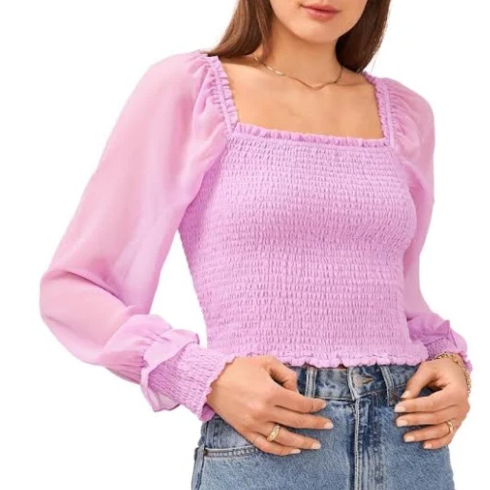 State smocked top lavender size XS.